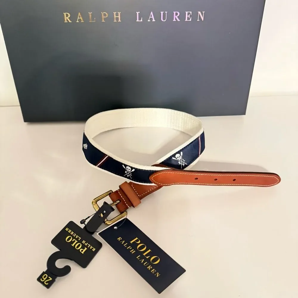Polo Ralph Lauren Boys Belt Size 26 | Junior Kids Leather & Canvas – NWT